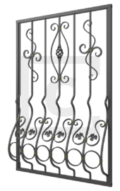 Решётка на окно дутая кованая 8-18